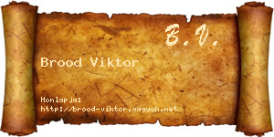 Brood Viktor névjegykártya
